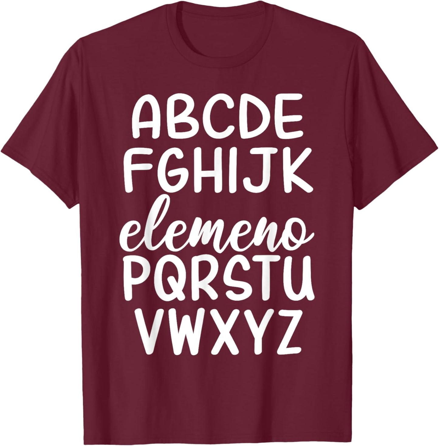 ABC Elemeno Kindergarten Teacher Cute Back to School T-Shirt - T-Shirt | Maroon