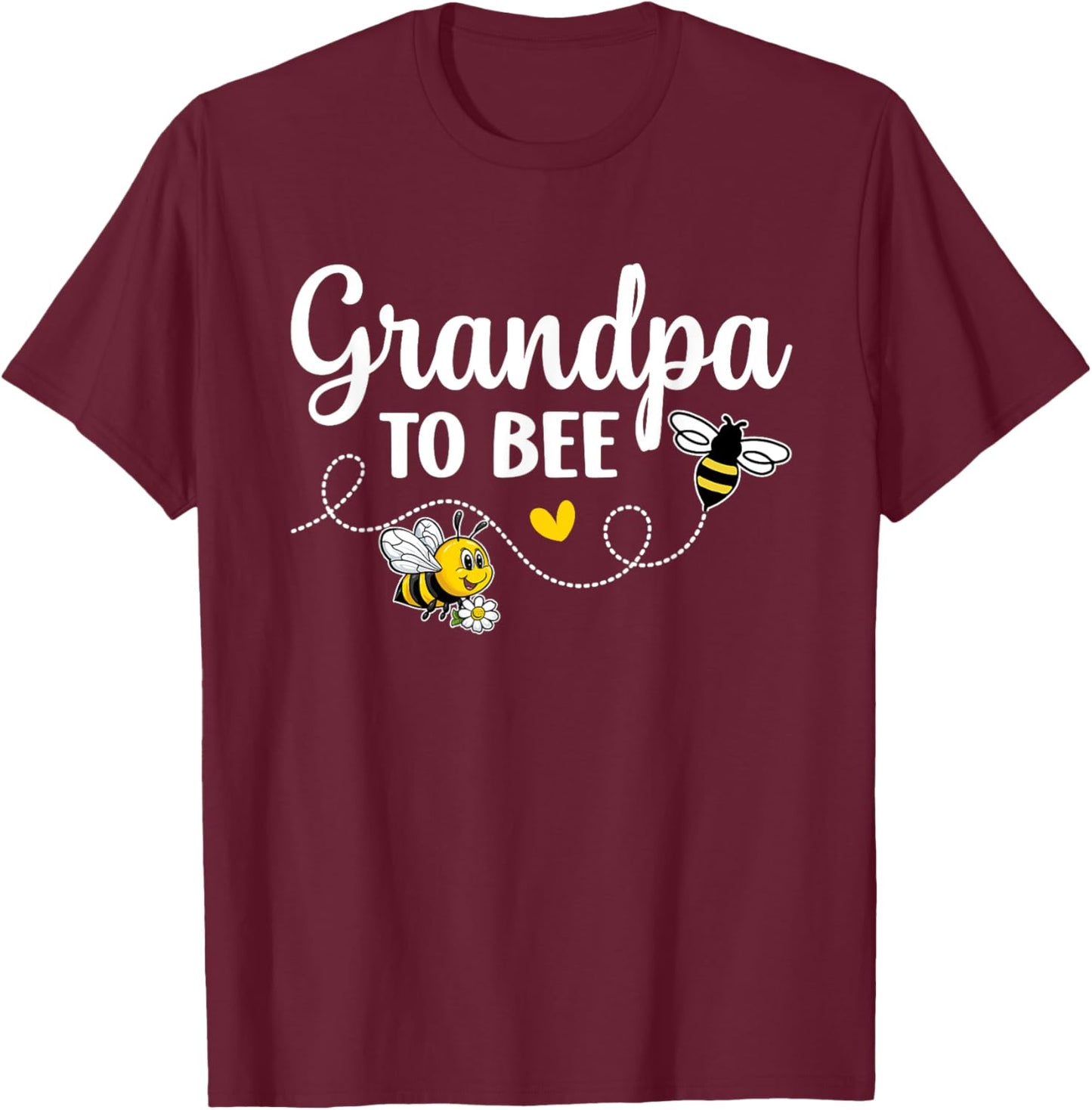 Grandpa To Bee Gender Reveal Pregnancy Announcement Grandpa T-Shirt - T-Shirt | Maroon