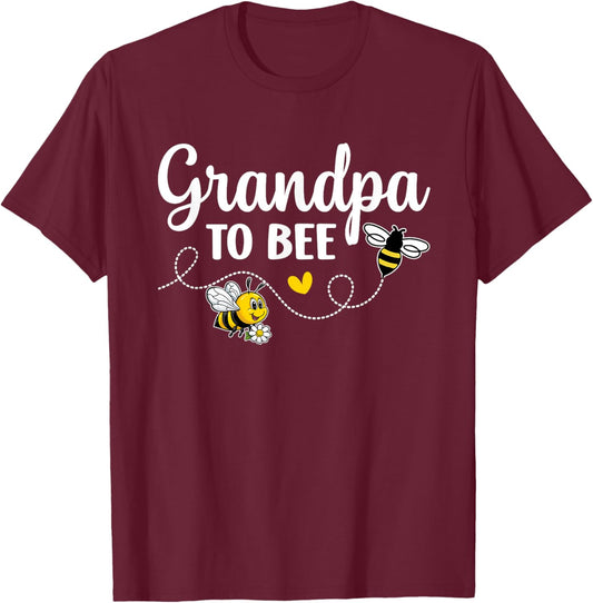 Grandpa To Bee Gender Reveal Pregnancy Announcement Grandpa T-Shirt - T-Shirt | Maroon