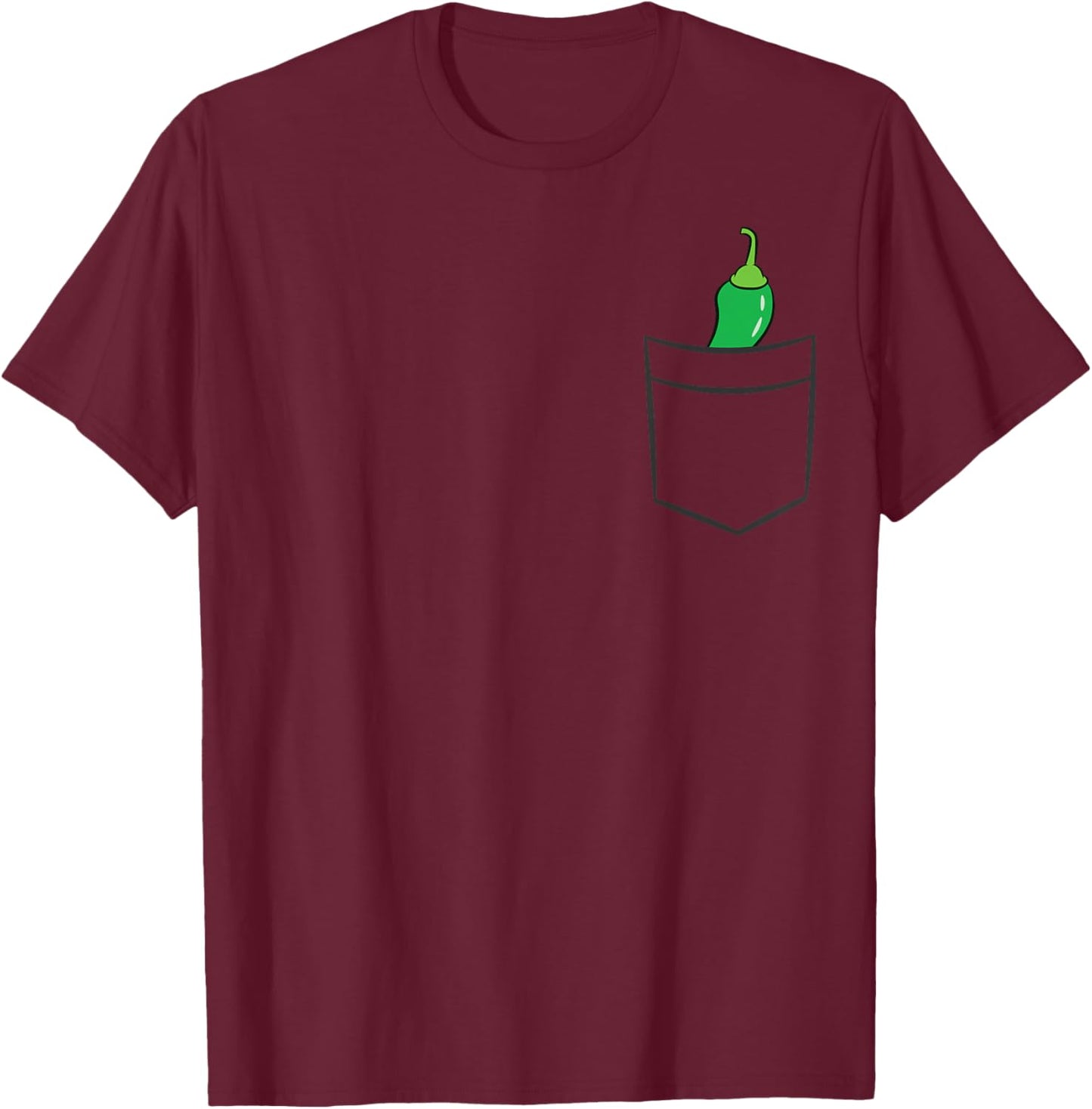 Jalapeño In A Pocket Green Pepper Jalapeno T-Shirt - T-Shirt | Maroon
