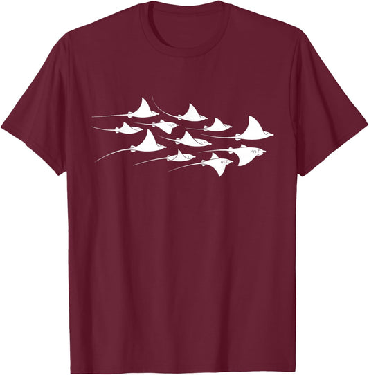 Manta Ray Devil Ray Flying Rays Stingray Manta Ray Diver T-Shirt - T-Shirt | Maroon