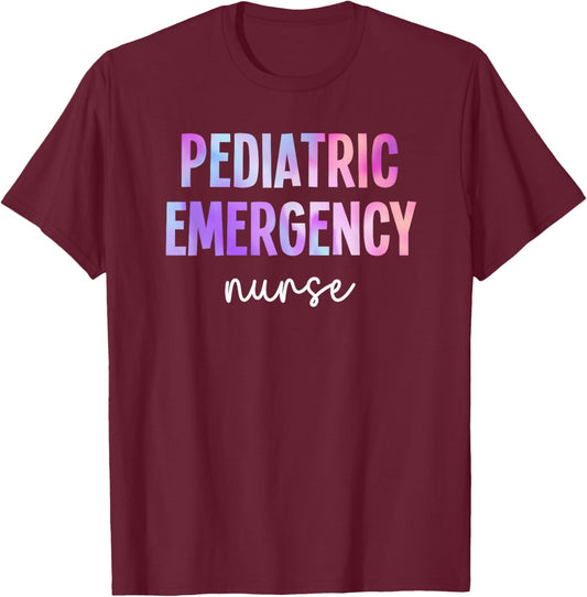 Tie Dye Pediatric Emergency Nurse PEDS ER Nurse Women T-Shirt - T-Shirt | Maroon