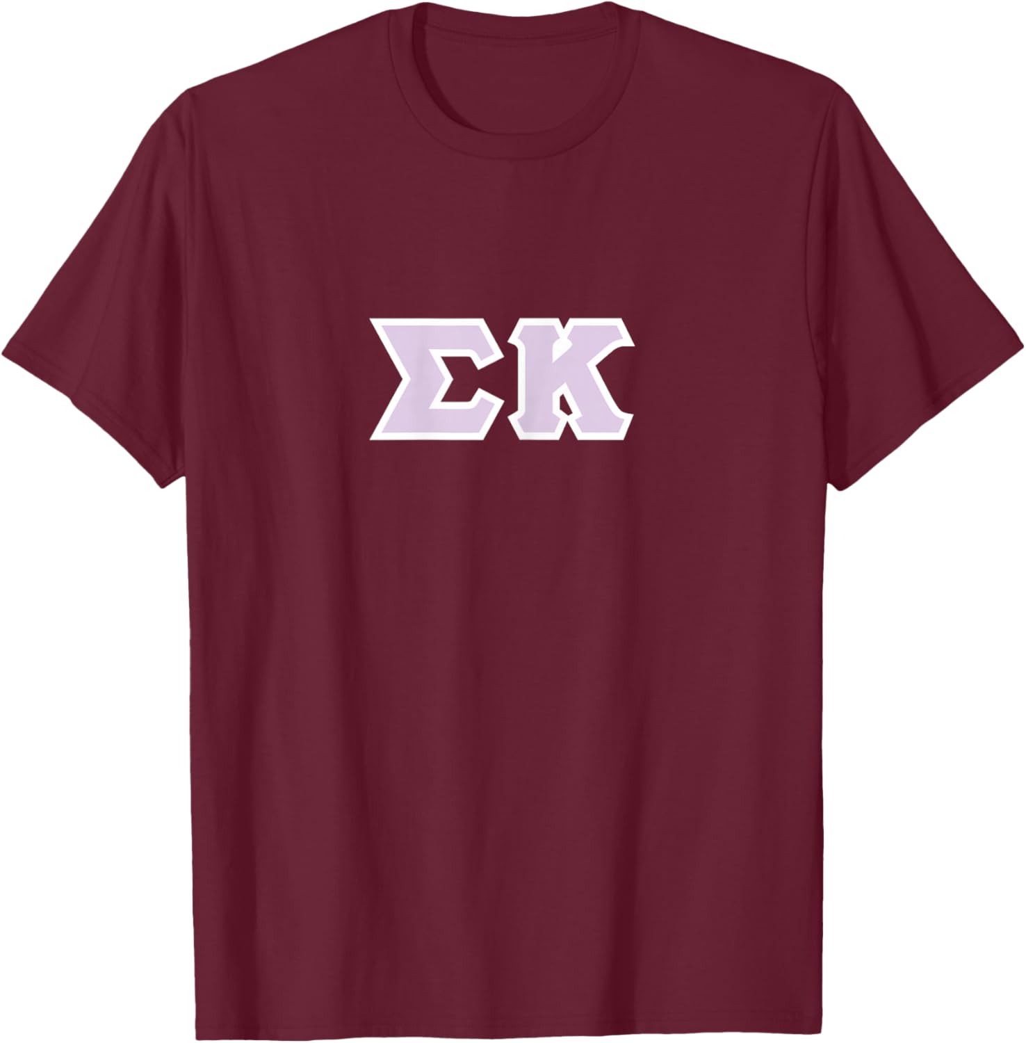 Sigma Kappa Officially Licensed Purple and White Lettered T-Shirt - T-Shirt | Maroon