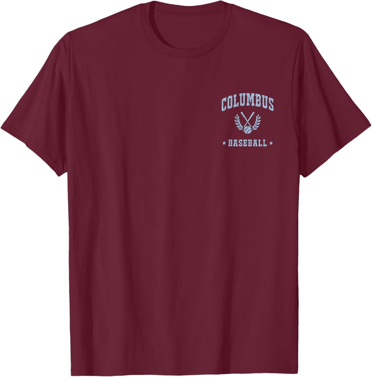 Columbus Baseball Vintage Gameday Retro Baseball Lover T-Shirt - T-Shirt | Maroon