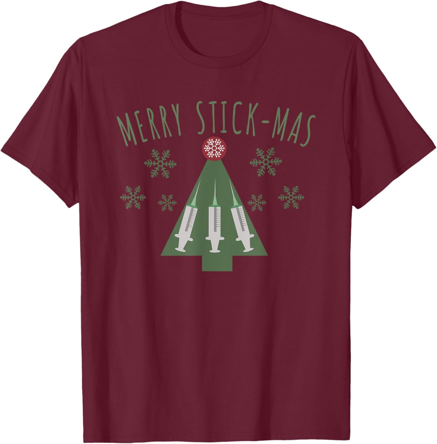 Phlebotomist Christmas Phlebotomy Xmas Tree Nurse Holiday T-Shirt - T-Shirt | Maroon