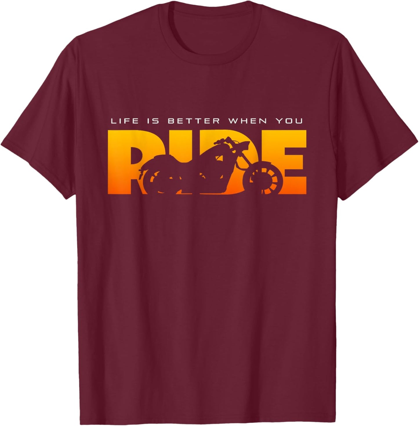 Motorcycle Apparel - Motorcycle T-Shirt - T-Shirt | Maroon