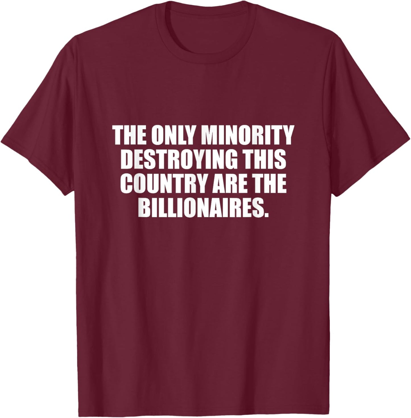 Toyo -Adults Black Small Political Satire Classic Fit Cotton 65% Polyester 35% Short Sleeve T-Shirt - T-Shirt | Maroon