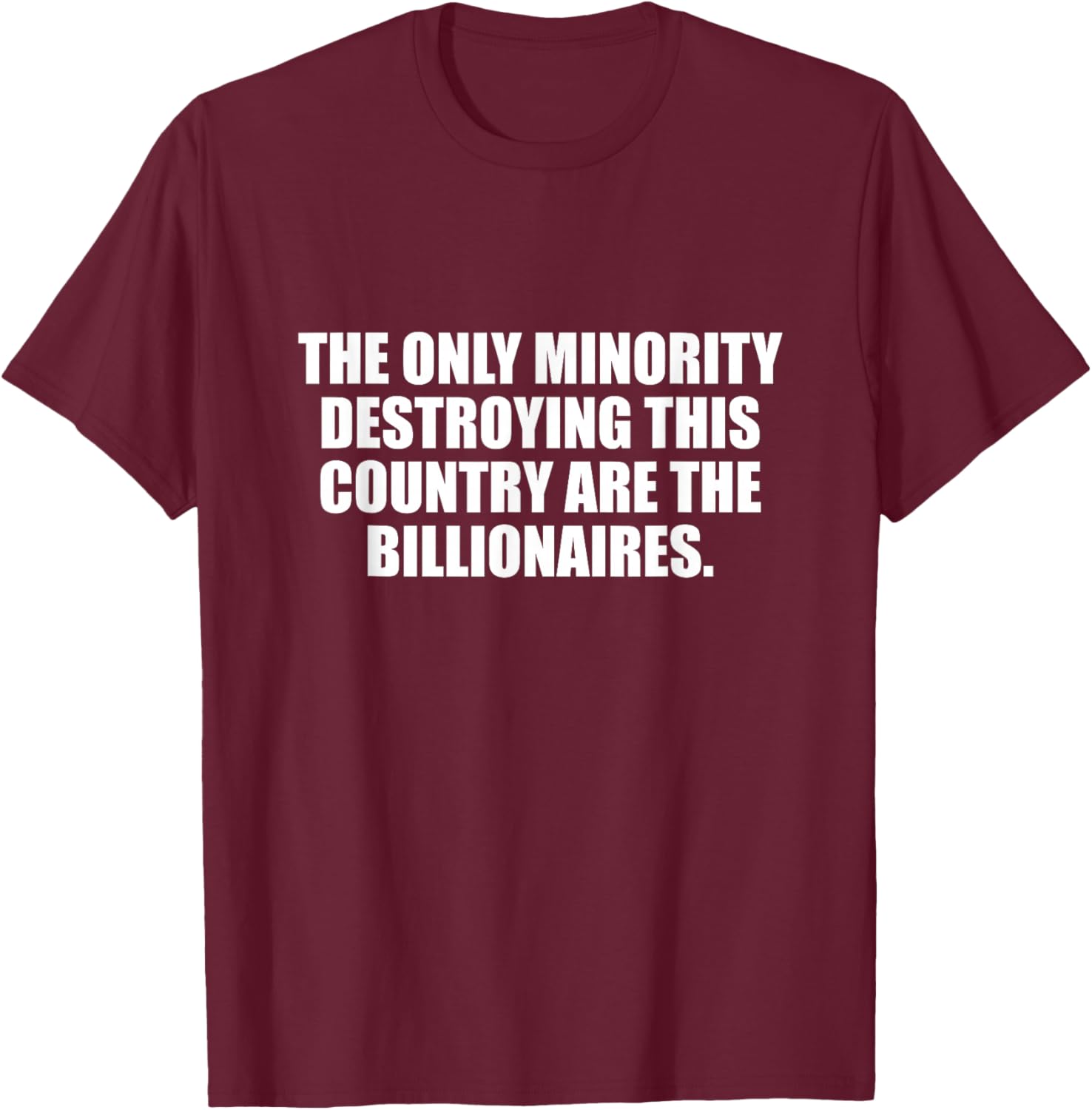 Toyo -Adults Black Small Political Satire Classic Fit Cotton 65% Polyester 35% Short Sleeve T-Shirt - T-Shirt | Maroon