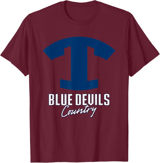 Tift County Blue Devils Logo Country HS T-Shirt - T-Shirt | Maroon