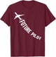 Future Pilot Kids Pilot Boy Airplane T-Shirt - T-Shirt | Maroon