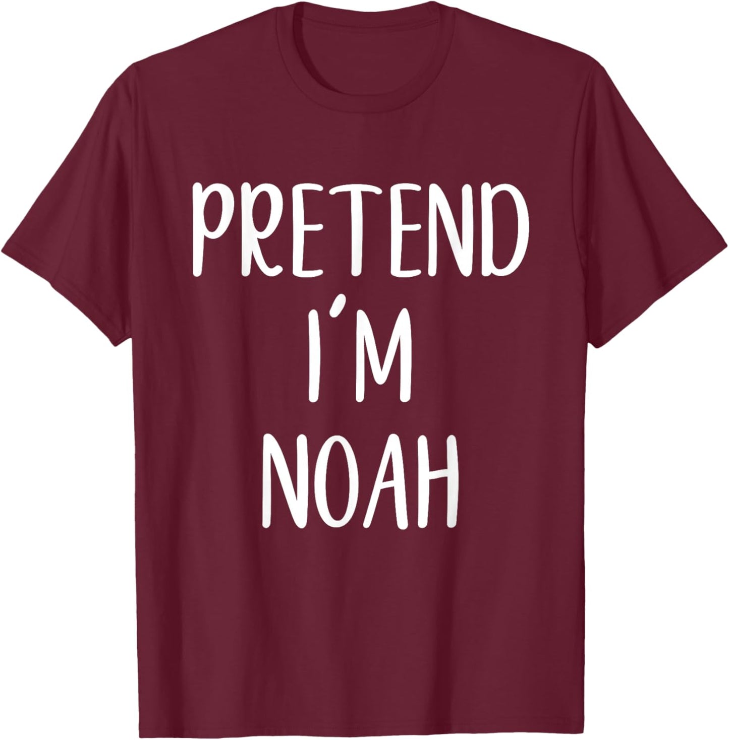 Pretend I'm A Noah Costume Halloween Funny Easy Adult Kid T-Shirt - T-Shirt | Maroon
