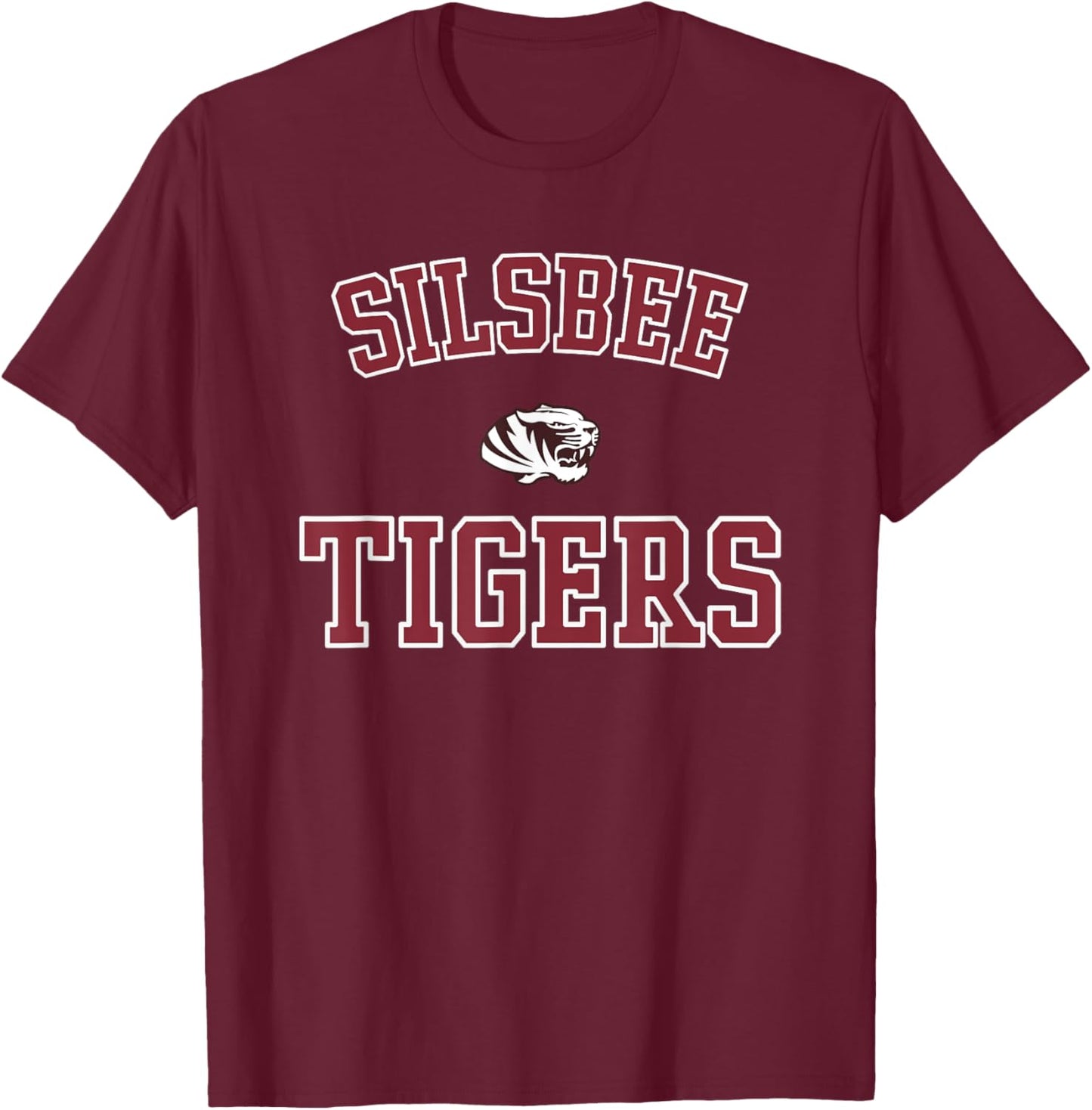 Silsbee Tigers Logo Varsity HS T-Shirt - T-Shirt | Maroon