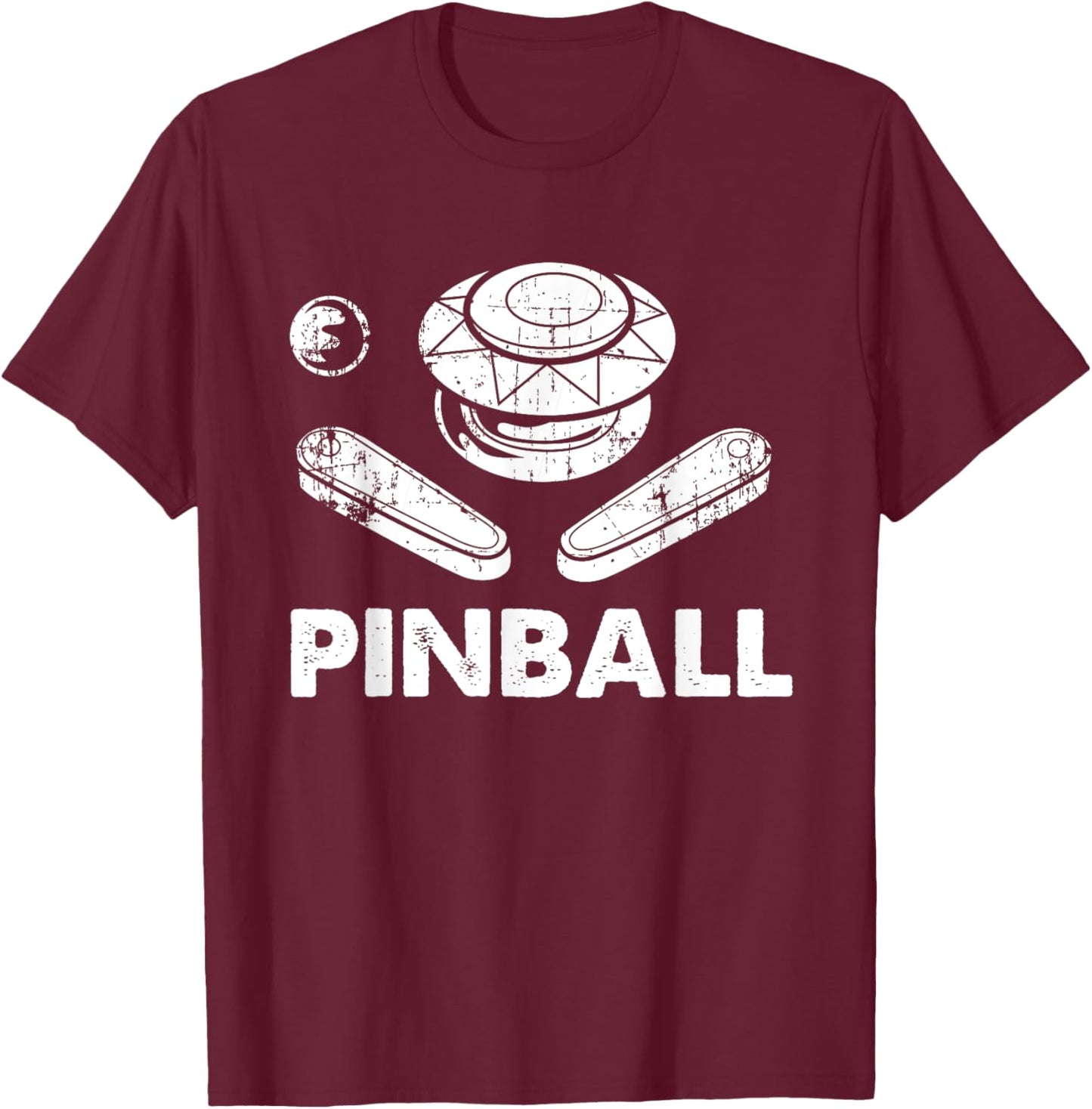 Vintage Pinball Funny Pinballer Machine Flipping Ball Lovers T-Shirt - T-Shirt | Maroon
