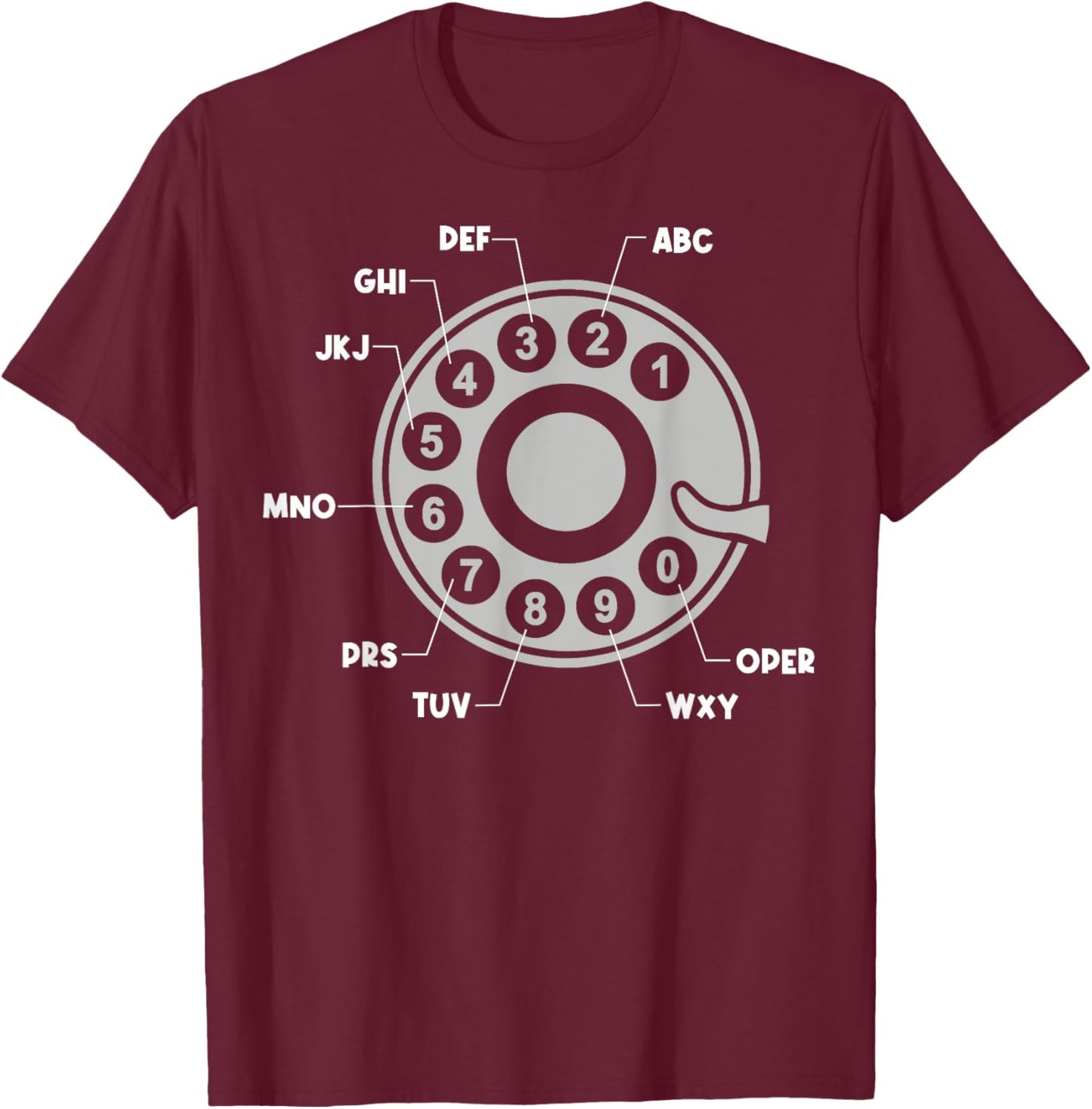Vintage Retro Rotary Dial Telephone T-Shirt - T-Shirt | Maroon