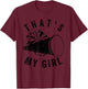 Retro That's My Girl Cheer Mom Cheer Leading Girl Game Day T-Shirt - T-Shirt | Maroon