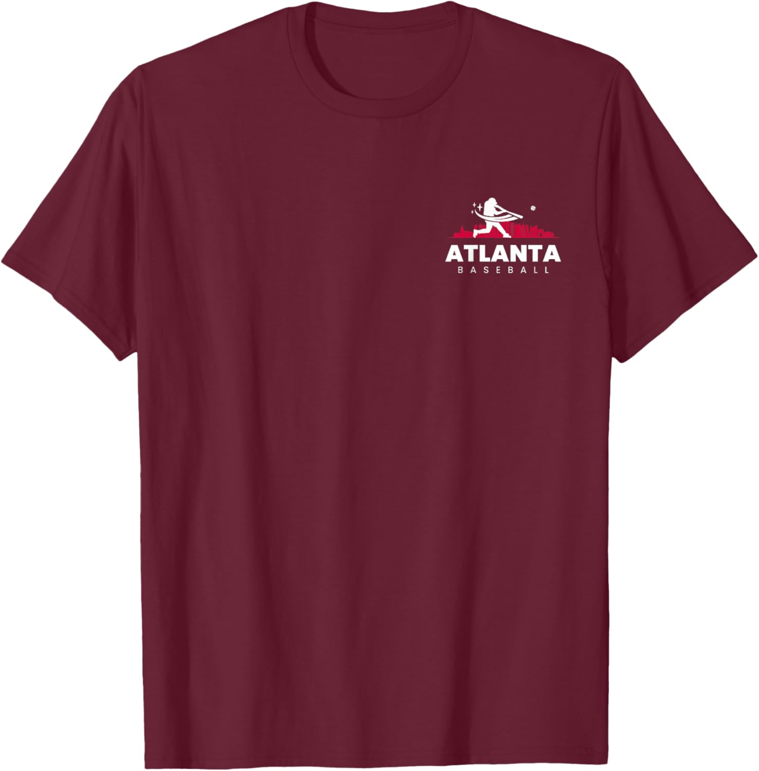 Atlanta Baseball Vintage Minimalist Retro Baseball Lover T-Shirt - T-Shirt | Maroon