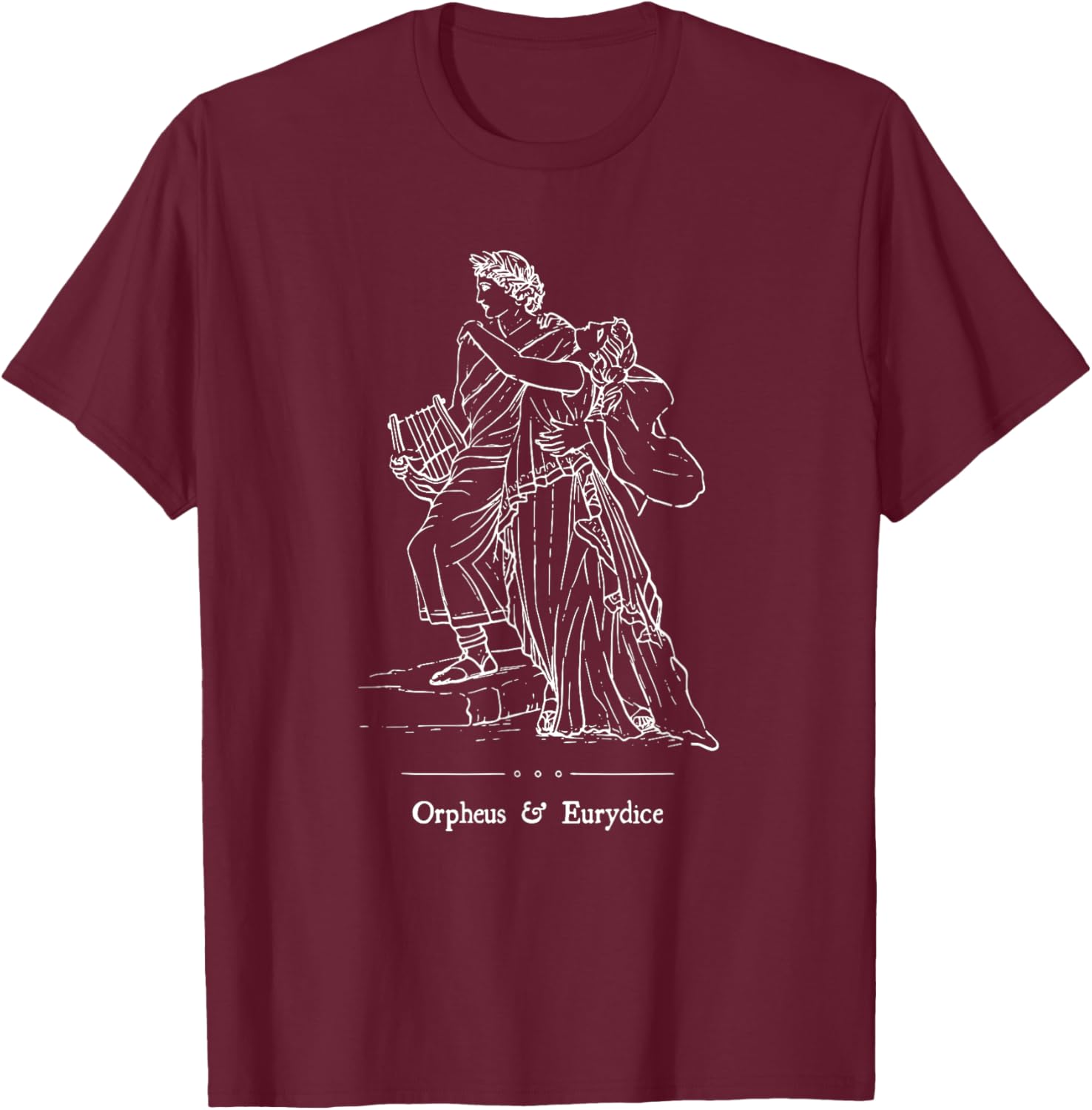 Orpheus and Eurydice Mythology Vintage Greek Mythology Poet T-Shirt - T-Shirt | Maroon