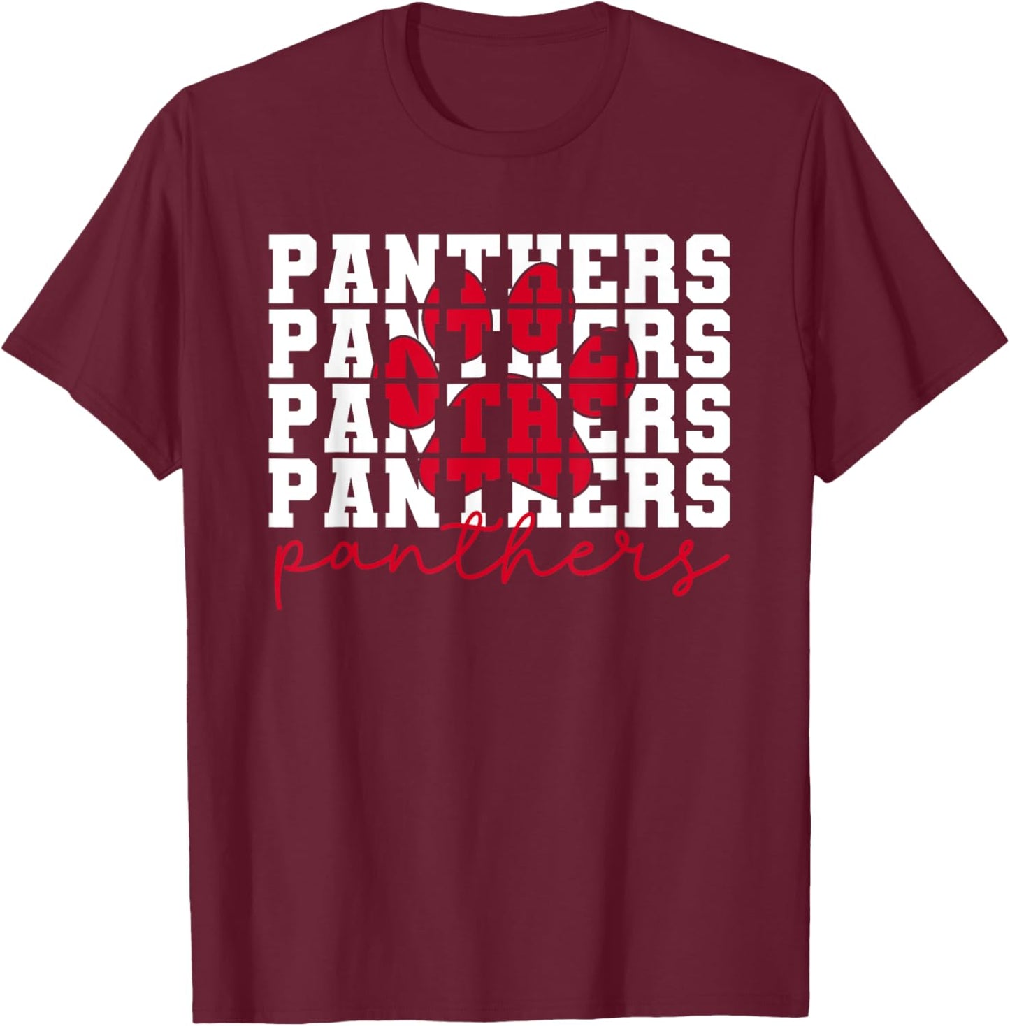 Vintage Panthers School Sports Name, Panthers Men Women Kids T-Shirt - T-Shirt | Maroon