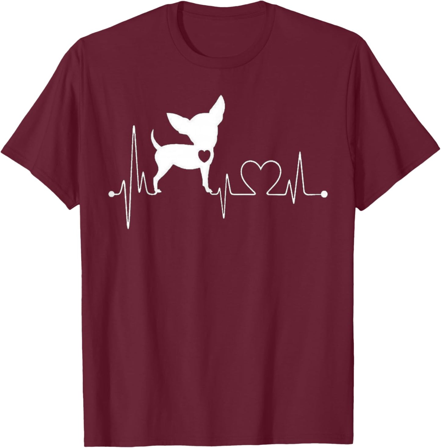 Chihuahua Cute Heartbeat Funny , Women and Children T-Shirt - T-Shirt | Maroon