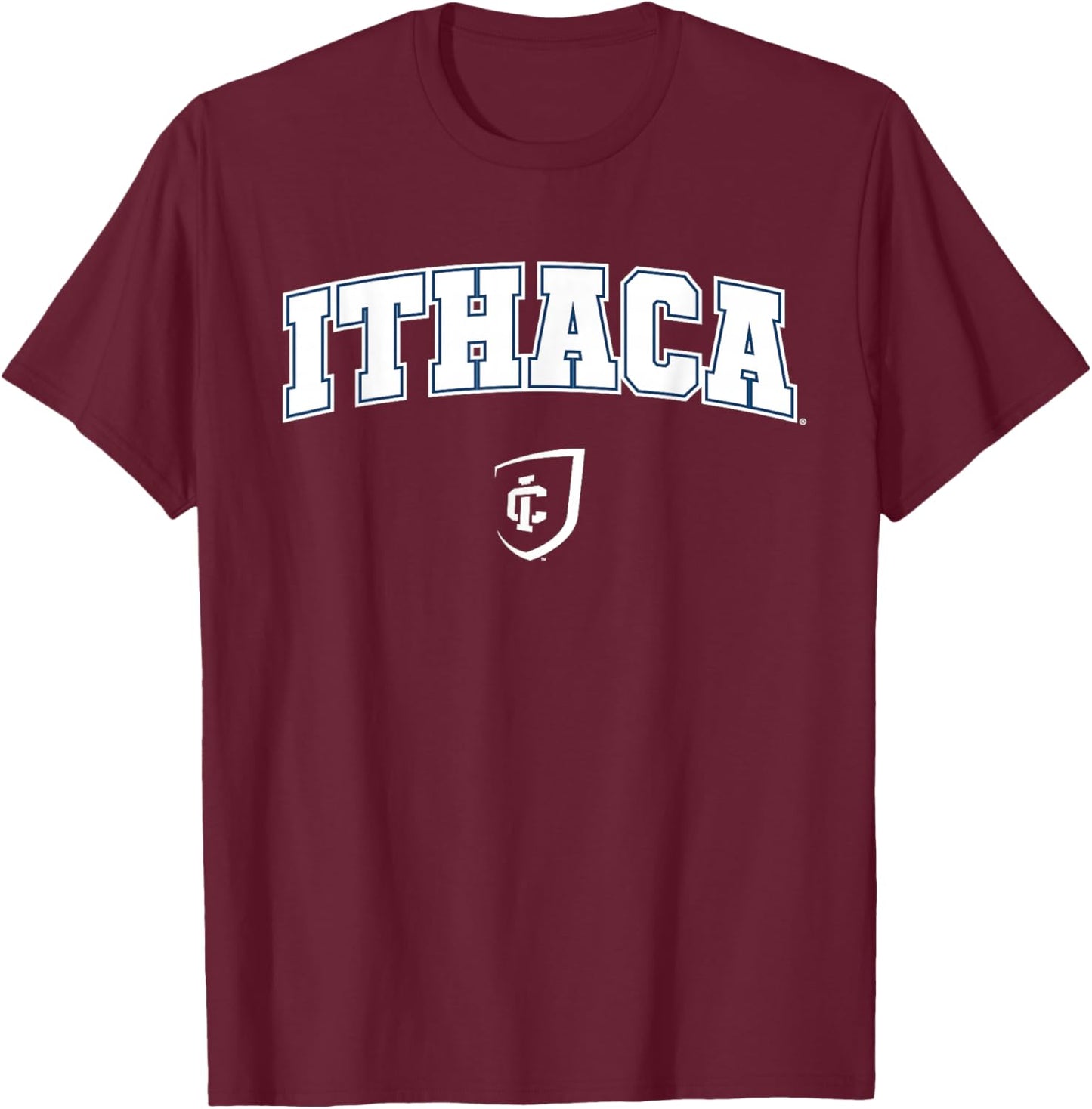 Ithaca College Bombers Arch Logo T-Shirt - T-Shirt | Maroon