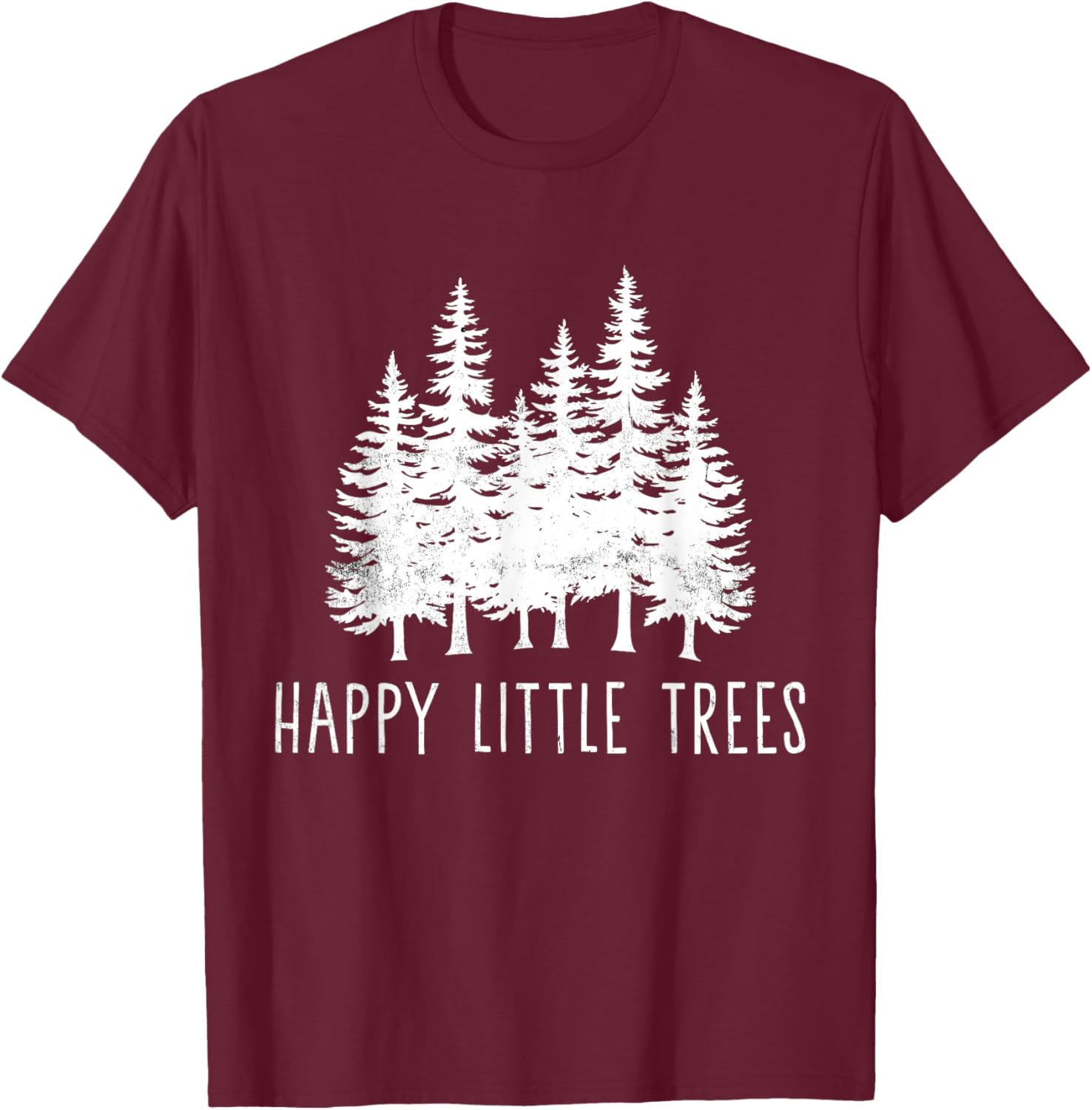 Happy Little Classic Adorable Costume Forest Lovers Tree T-Shirt - T-Shirt | Maroon