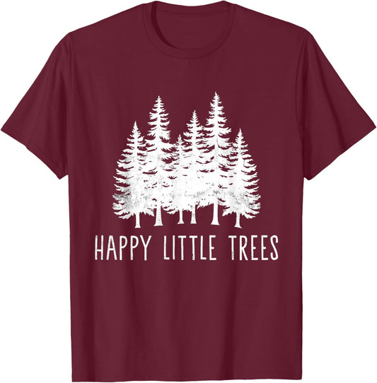 Happy Little Classic Adorable Costume Forest Lovers Tree T-Shirt - T-Shirt | Maroon