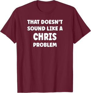 Retro Gift Gift CHRIS Personalized Custom Boys CHRIS Name T-Shirt - T-Shirt | Maroon