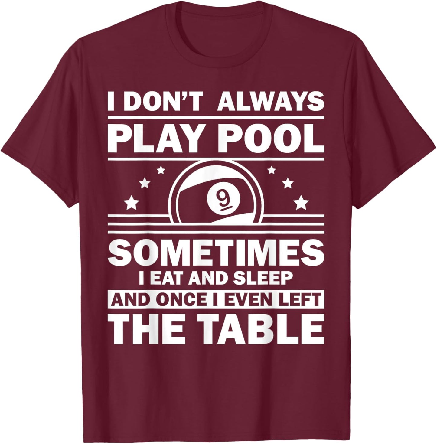 Funny Pool Design Women 8-Ball Billiard Pool Players T-Shirt - T-Shirt | Maroon
