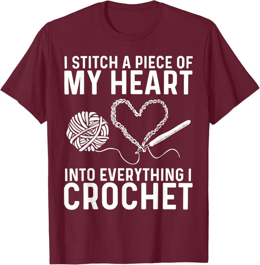 Funny Crochet Design Women Crocheting Crochet Lover T-Shirt - T-Shirt | Maroon