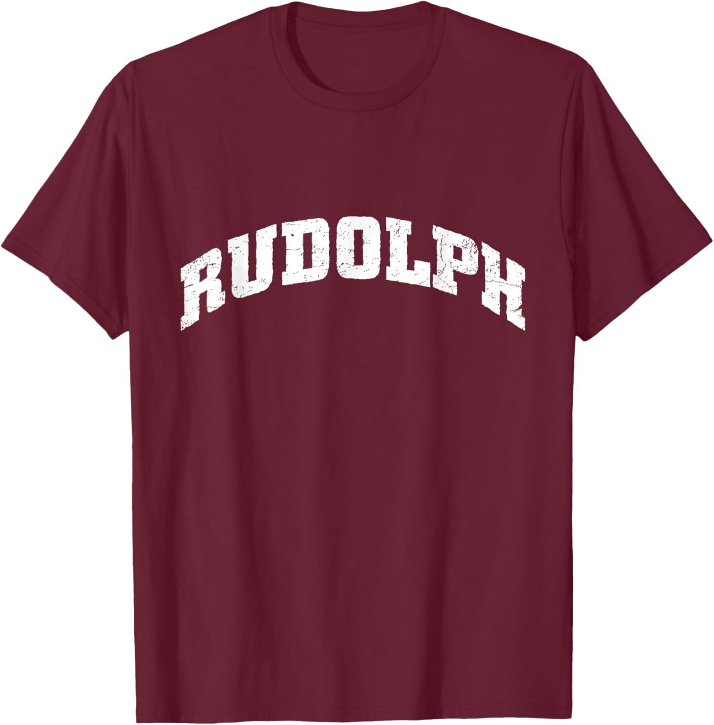 Rudolph Holiday Christmas Design T-Shirt - T-Shirt | Maroon