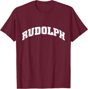 Rudolph Holiday Christmas Design T-Shirt - T-Shirt | Maroon