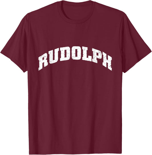 Rudolph Holiday Christmas Design T-Shirt - T-Shirt | Maroon