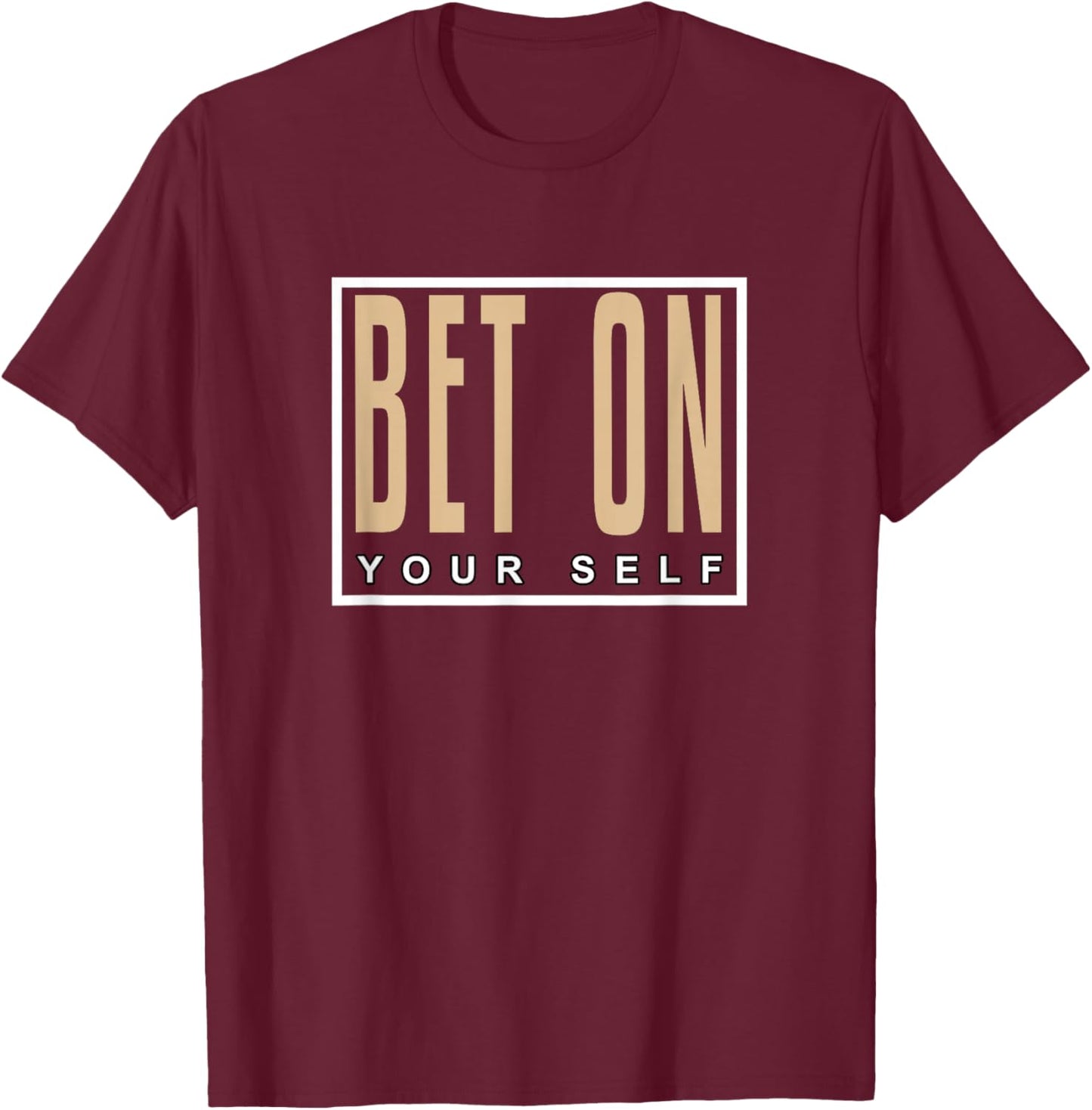 Tan On You Tan Color Graphic T-Shirt - T-Shirt | Maroon
