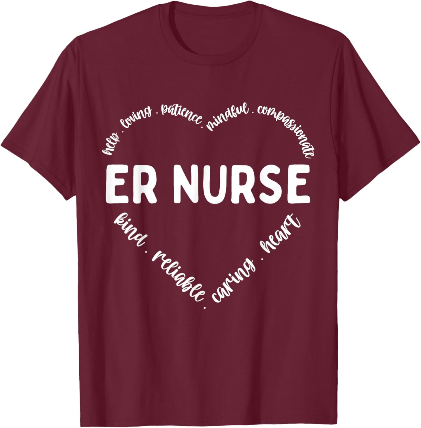 Emergency Room Nurse Essentials ER Tch ER Nurse Badge T-Shirt - T-Shirt | Maroon