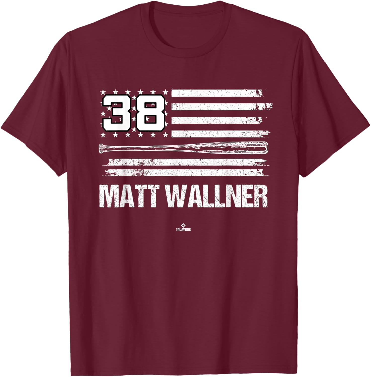USA Flag Bat Matt Wallner Minnesota Baseball MLBPA T-Shirt - T-Shirt | Maroon