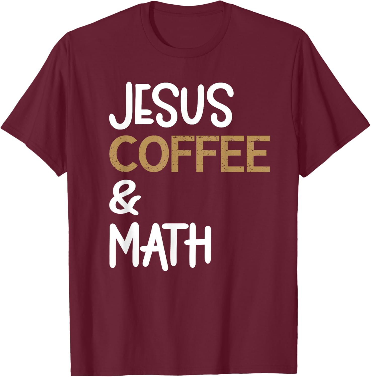 Jesus Coffee And Math Teacher Math Students Caffeine Lover T-Shirt - T-Shirt | Maroon