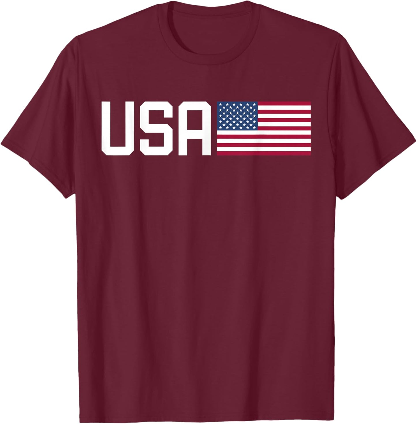 USA Shirt Women Men Kids American Flag 4th of July Patriotic T-Shirt - T-Shirt | Maroon