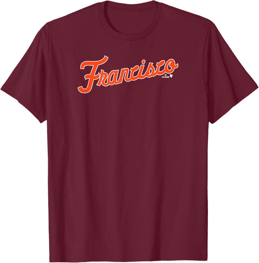 Francisco Lindor: 12 Front & Back Name Number Shirsey - NY T-Shirt - T-Shirt | Maroon