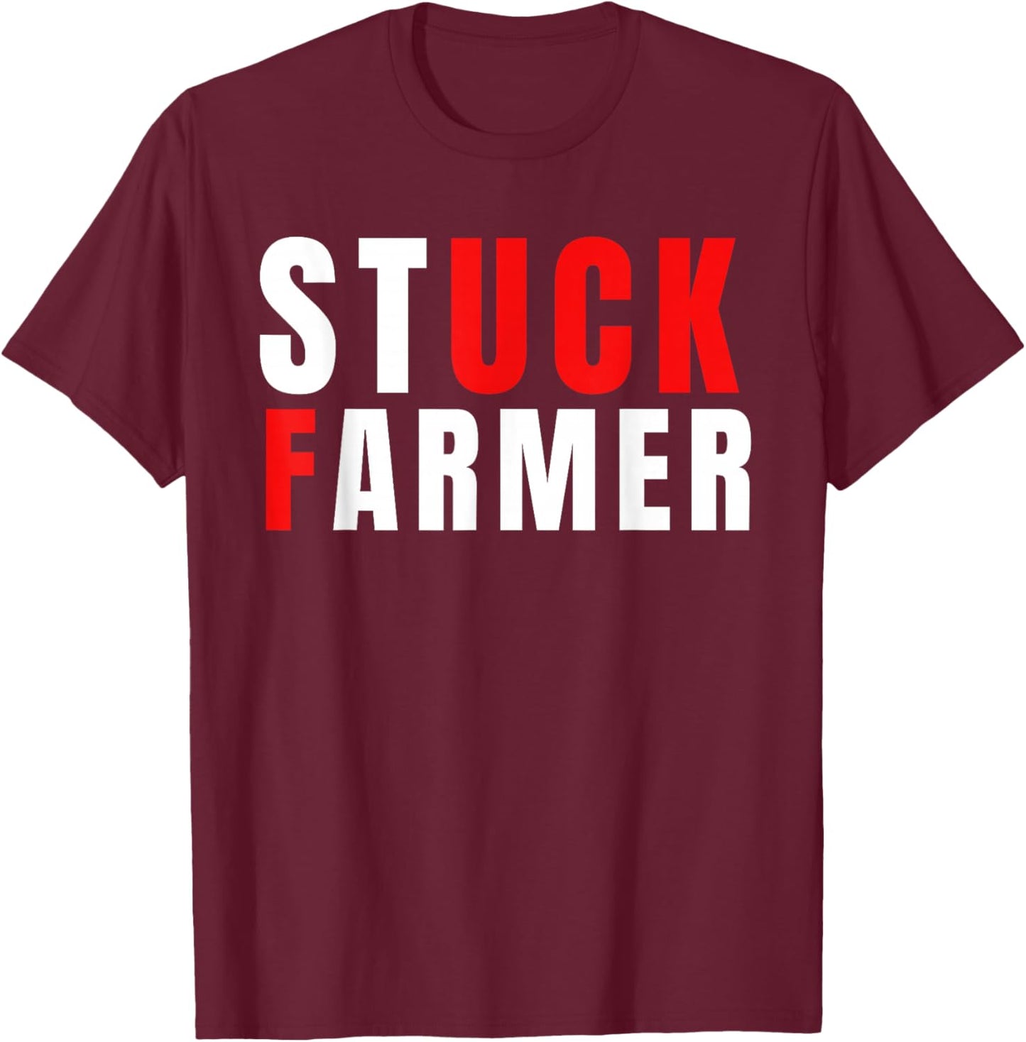 Funny Stuck Farmer Keir Starmer Parody - Political Humor T-Shirt - T-Shirt | Maroon