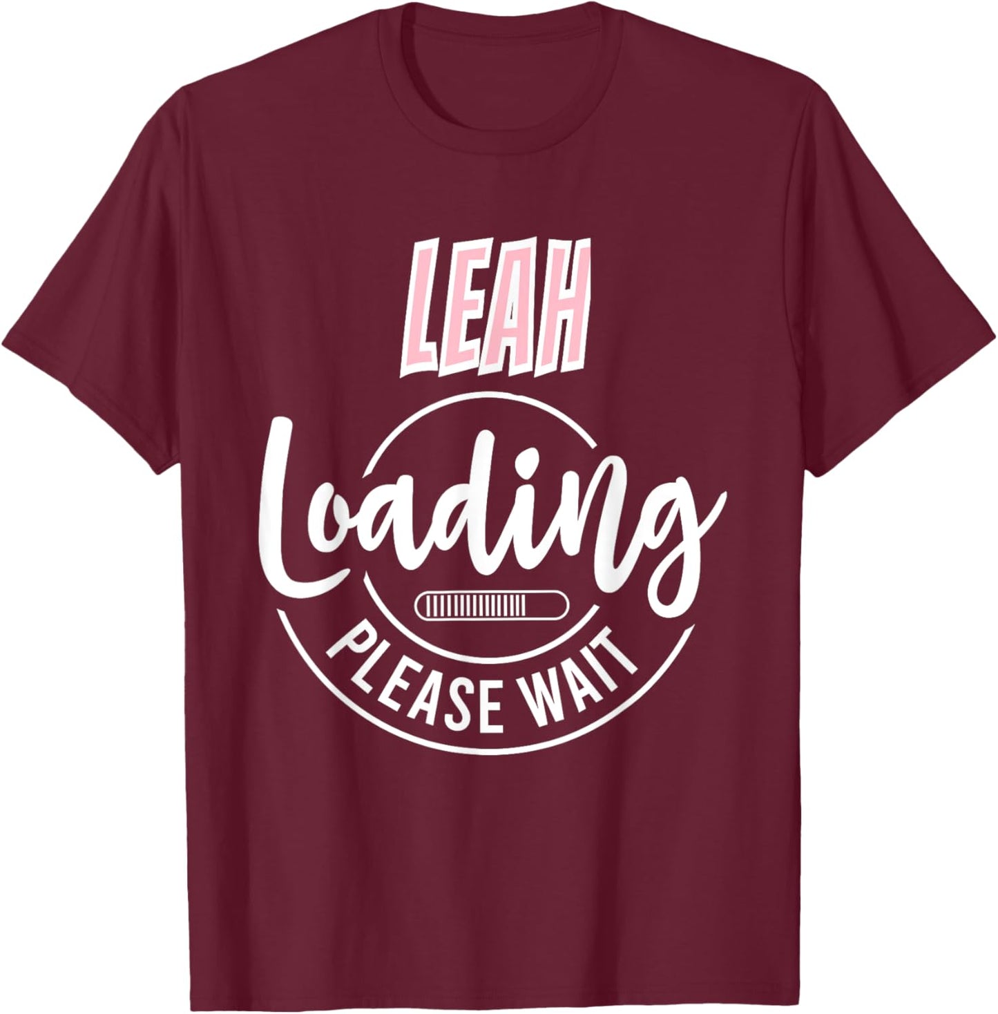 Leah Custom Personalized Girls Baby Shower Shirt T-Shirt - T-Shirt | Maroon