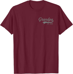 Grandpa Est 2025 Promoted To Grandpa 2025 New Grandpa T-Shirt - T-Shirt | Maroon