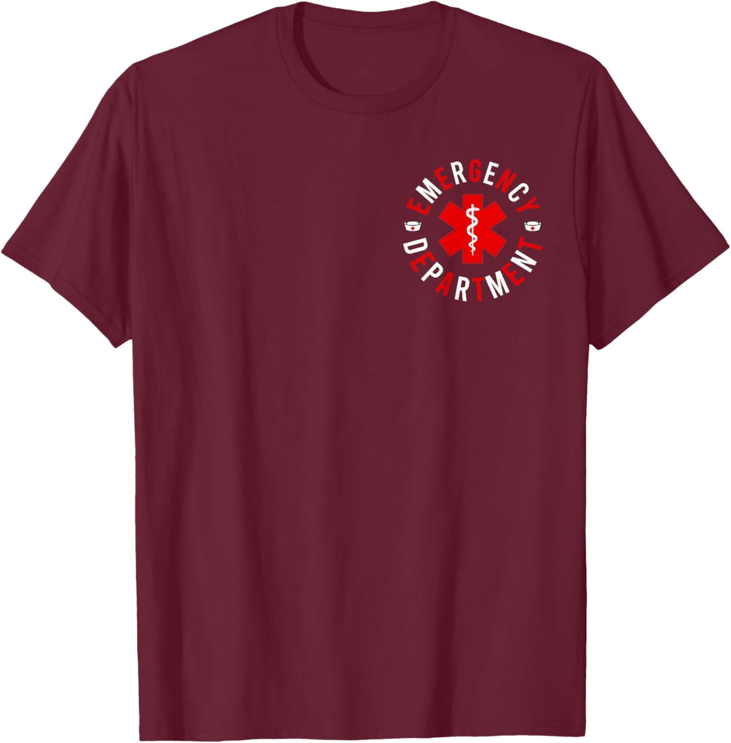 Emergency Department 2 Sided Registered Nurse Retro Er Nurse T-Shirt - T-Shirt | Maroon