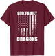 New Palestine Dragons God. Family. Vintage USA Flag T-Shirt - T-Shirt | Maroon