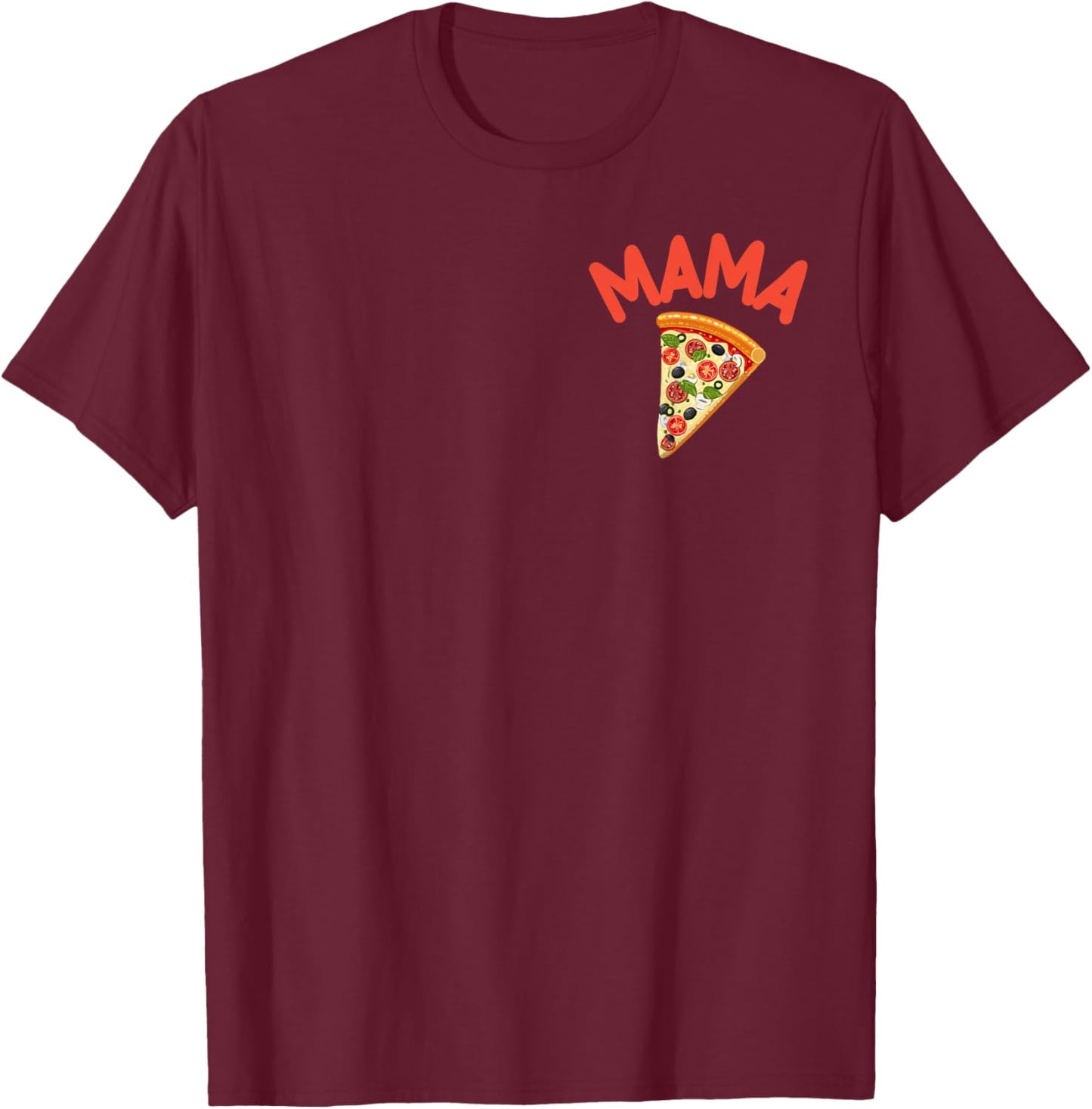 Mama Mom Pizza 1st Birthday Boy Girl Family Matching Party T-Shirt - T-Shirt | Maroon