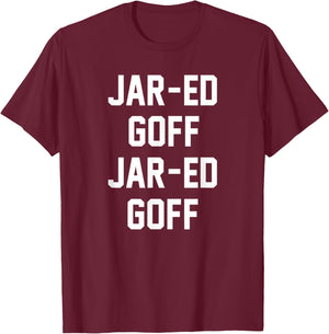 JAR-ED GOFF -Adults Black Small Modern Classic Fit T-Shirt - T-Shirt | Maroon