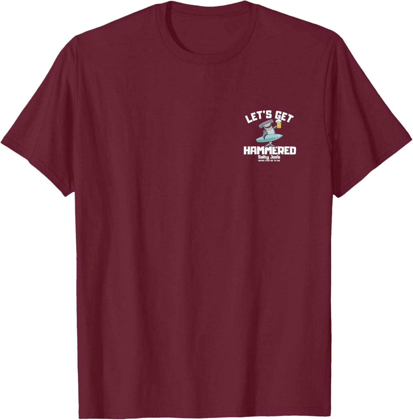 Salty Joe's - Let's Get Hammered Lightweight, Graphic T-Shirt - T-Shirt | Maroon