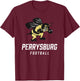 Perrysburg Yellow Jackets Logo Football Team HS T-Shirt - T-Shirt | Maroon