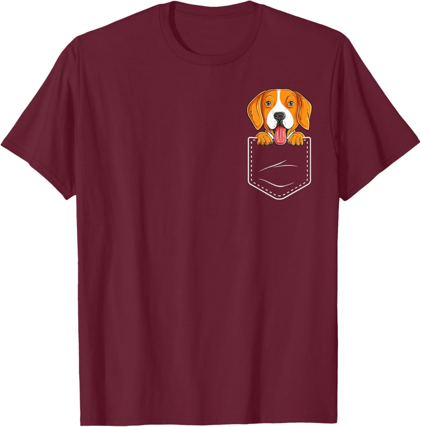 Beagle Dog In The Pocket Funny Beagle Lovers Men Women Kids T-Shirt - T-Shirt | Maroon