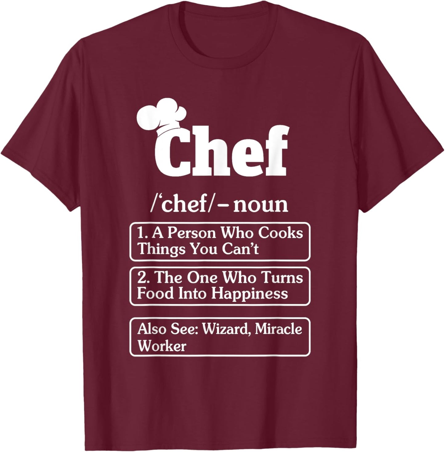 Funny Chef Definition Cooking Kitchen & T-Shirt - T-Shirt | Maroon