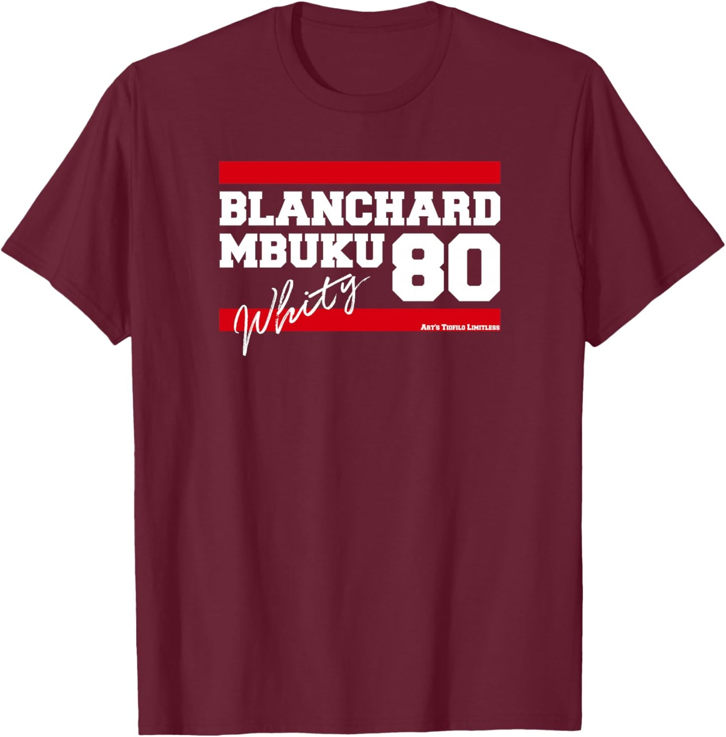 Blanchard MBUKU/WHITY 80 Haut de Gamme T-Shirt - T-Shirt | Maroon